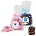 Large Gusset Stand Up Bag w/ Bow Filled with Milk Chocolate Raisins